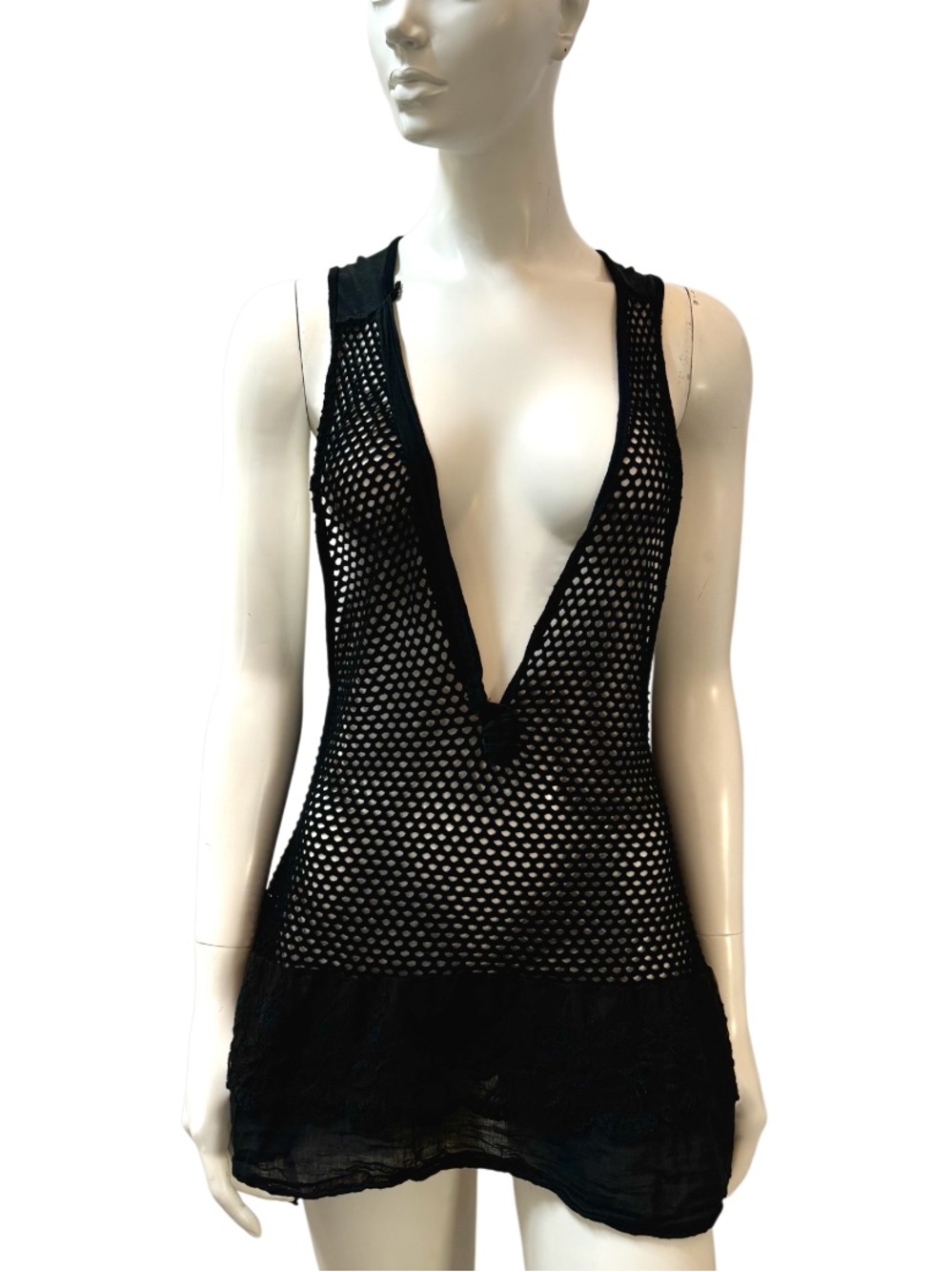 Whimsigoth Black Sheer Tank Top